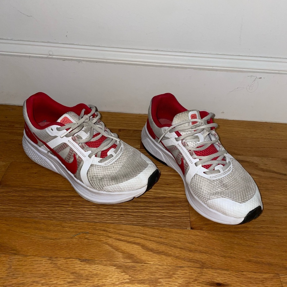 Red and White Nike Sneakers